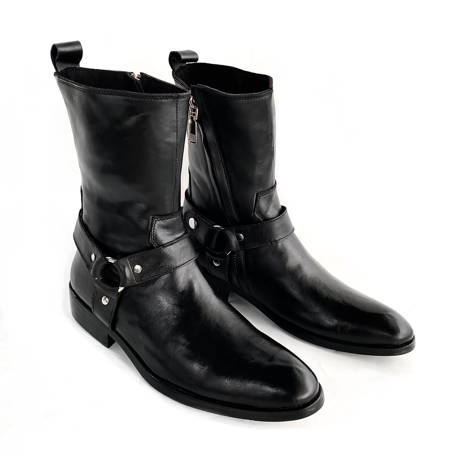 Giày Chelsea da bò thật TEFOSS HT657 cao cổ nam Harness Boot cao cấp thời trang size 38-44