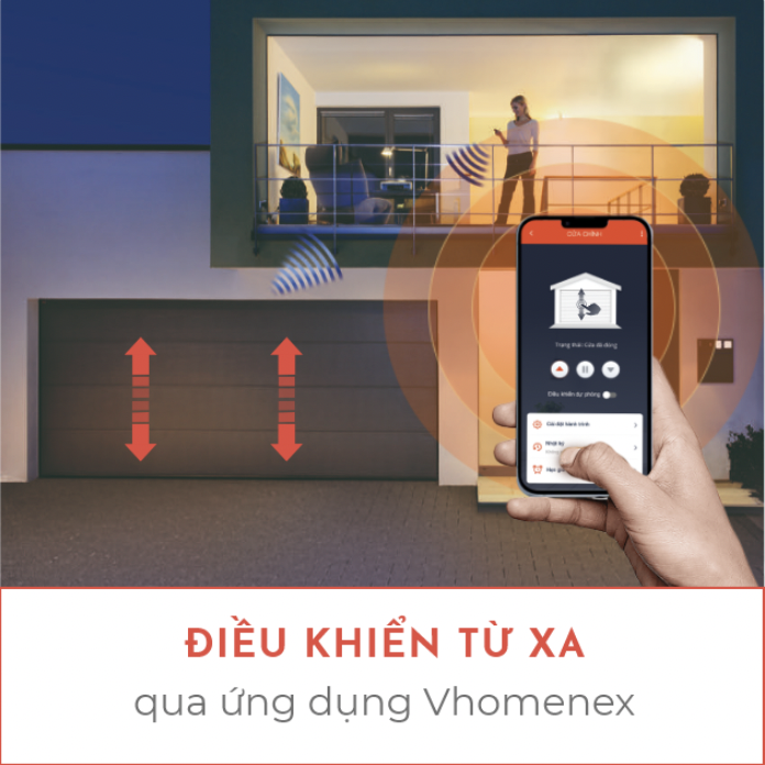 Công tắc cửa cuốn wifi Vconnex - Hẹn giờ đóng / mở, điều khiển từ xa qua điện thoại, chế độ khoá trẻ em, báo động chống trộm - Hàng chính hãng