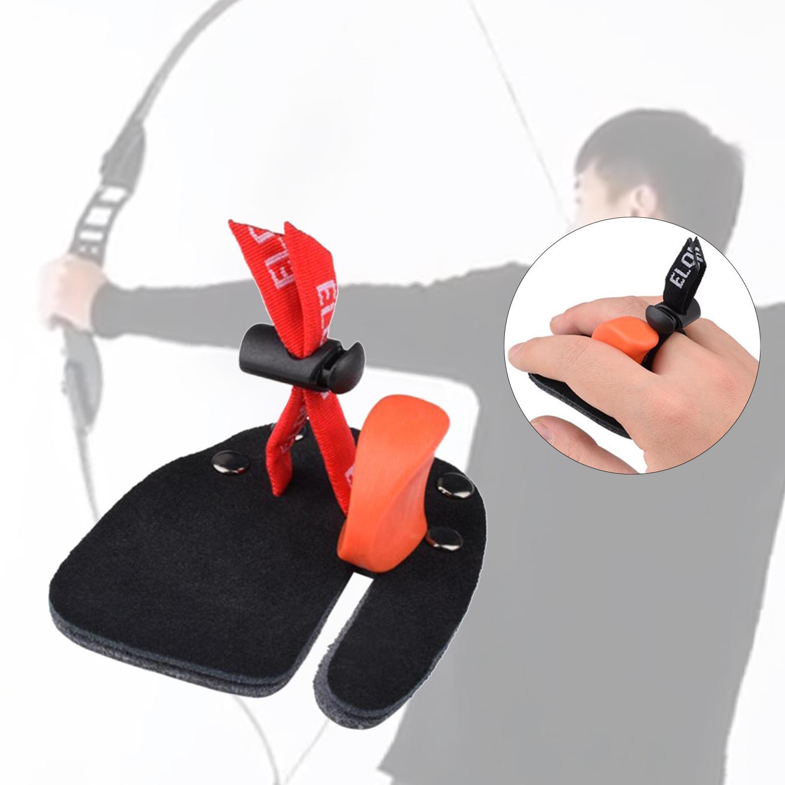 Leather Finger Tab Aids Recurve Bow for Red
