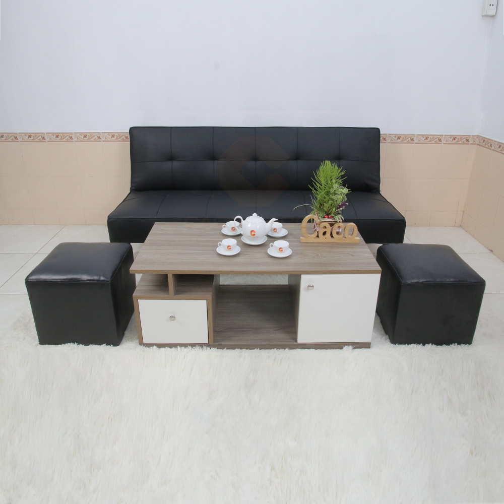 BỘ BÀN GHẾ SOFA BED CACO MÀU ĐEN