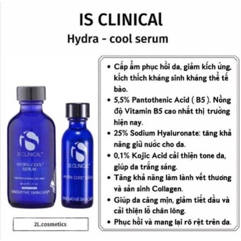 HÀNG NHẬP KHẨU - Serum iS Clinical Hydra Cool  B5 + HA Cấp Nước, Làm Dịu, Dưỡng Ẩm, Phục Hồi Da, Giảm Kích Ứng