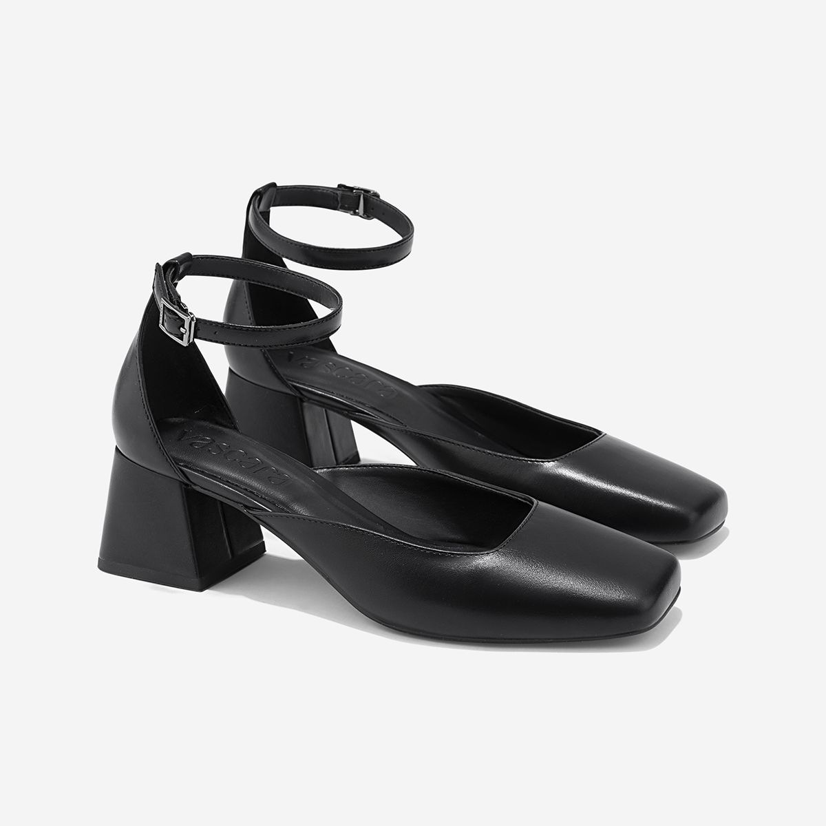 Vascara Giày Bít Mũi Vuông Ankle Strap - BMN 0670
