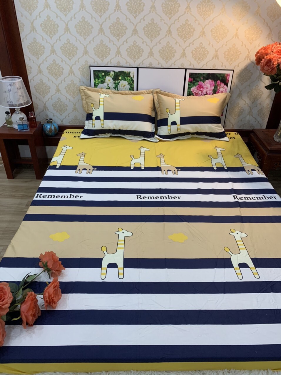 Bộ ga gối bo chun cotton