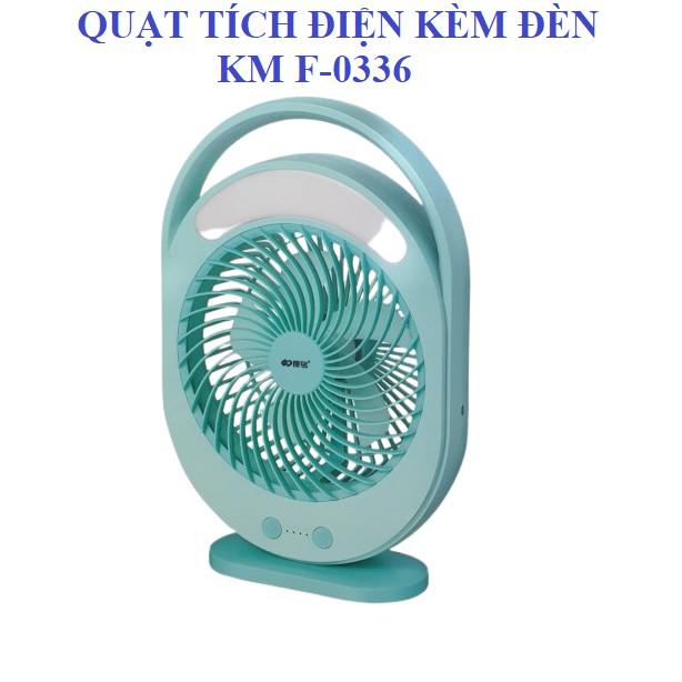 QUẠT SẠC TÍCH ĐIỆN CÓ ĐÈN LED KM F0336