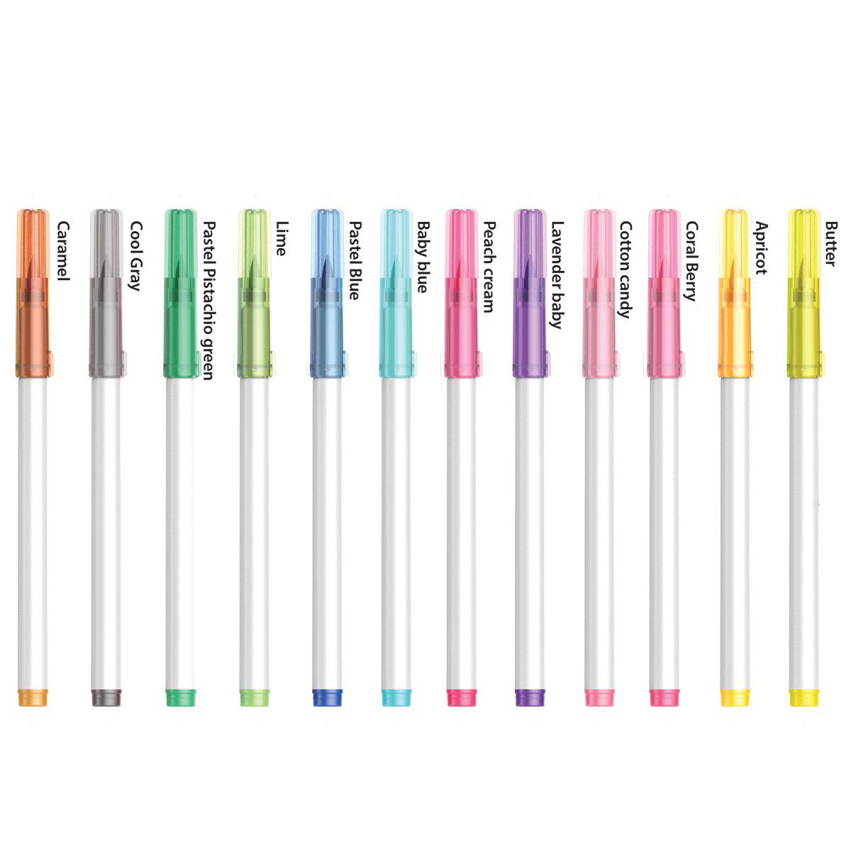 Vỉ 12 Bút Lông Màu Đầu Brush - Cotton Candy - Colokit FP-C017