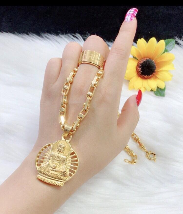 Dây chuyền nam mặt phật mạ vàng 24k may mắn EK02D