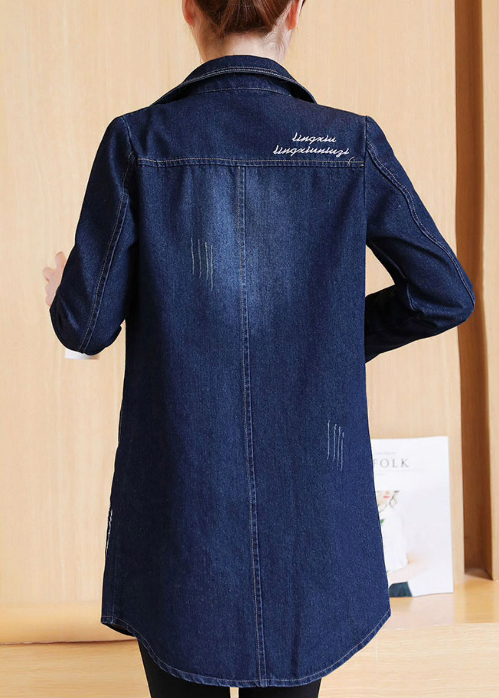 Áo Khoác Jeans Nữ Dáng Dài AK606 - Xanh