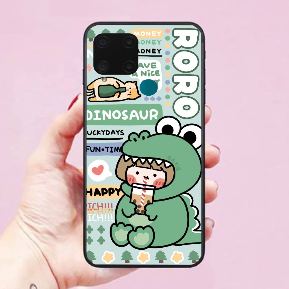Ốp lưng dành cho điện thoại Realme C15 Hình Khủng Long Cute