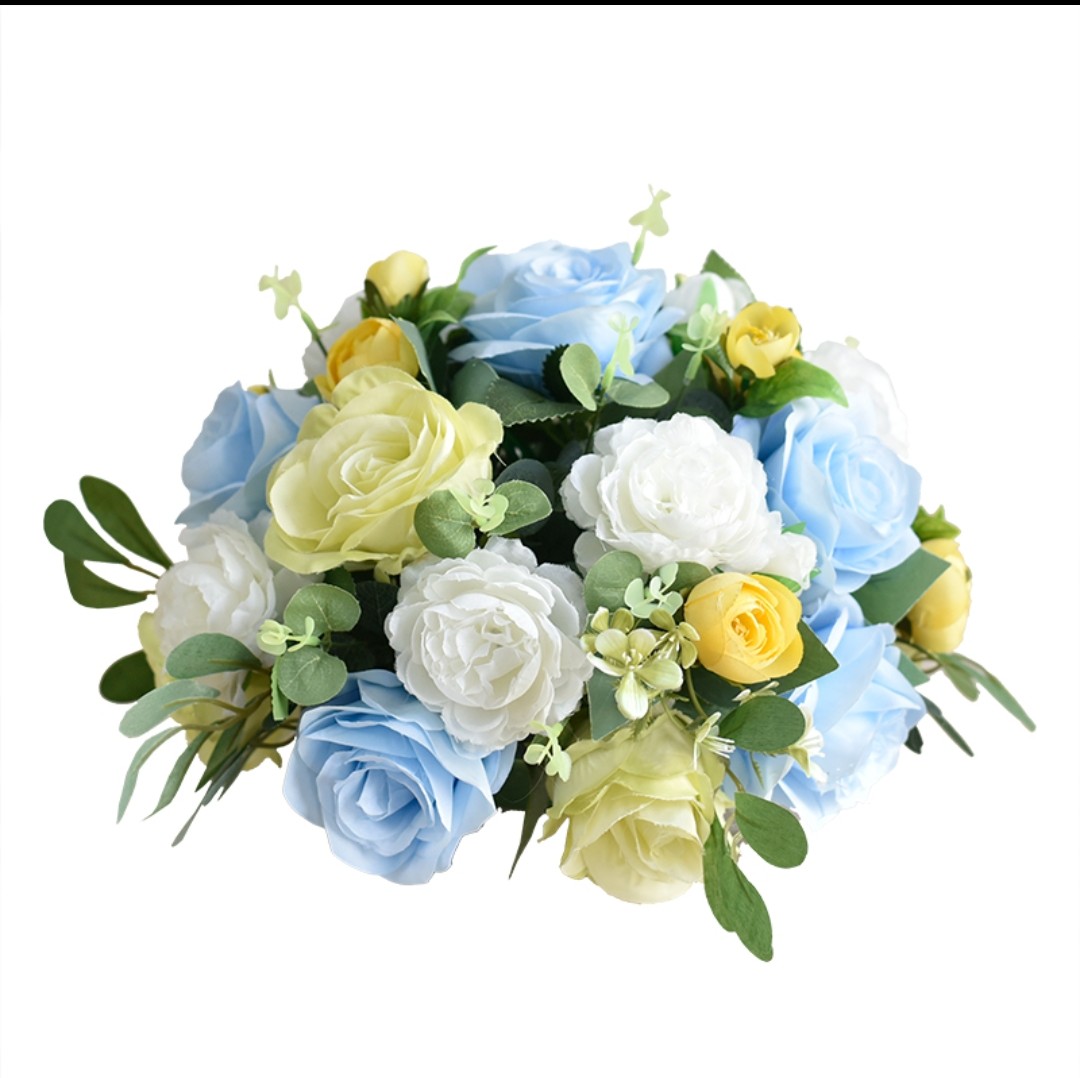 Giỏ hoa giả, lẵng hoa lụa cắm sẵn nhiều mẫu 30-45cm để bàn trang trí bàn ăn, bàn phòng khách, bàn họp, hội nghị, hội thảo đẹp, sang trọng