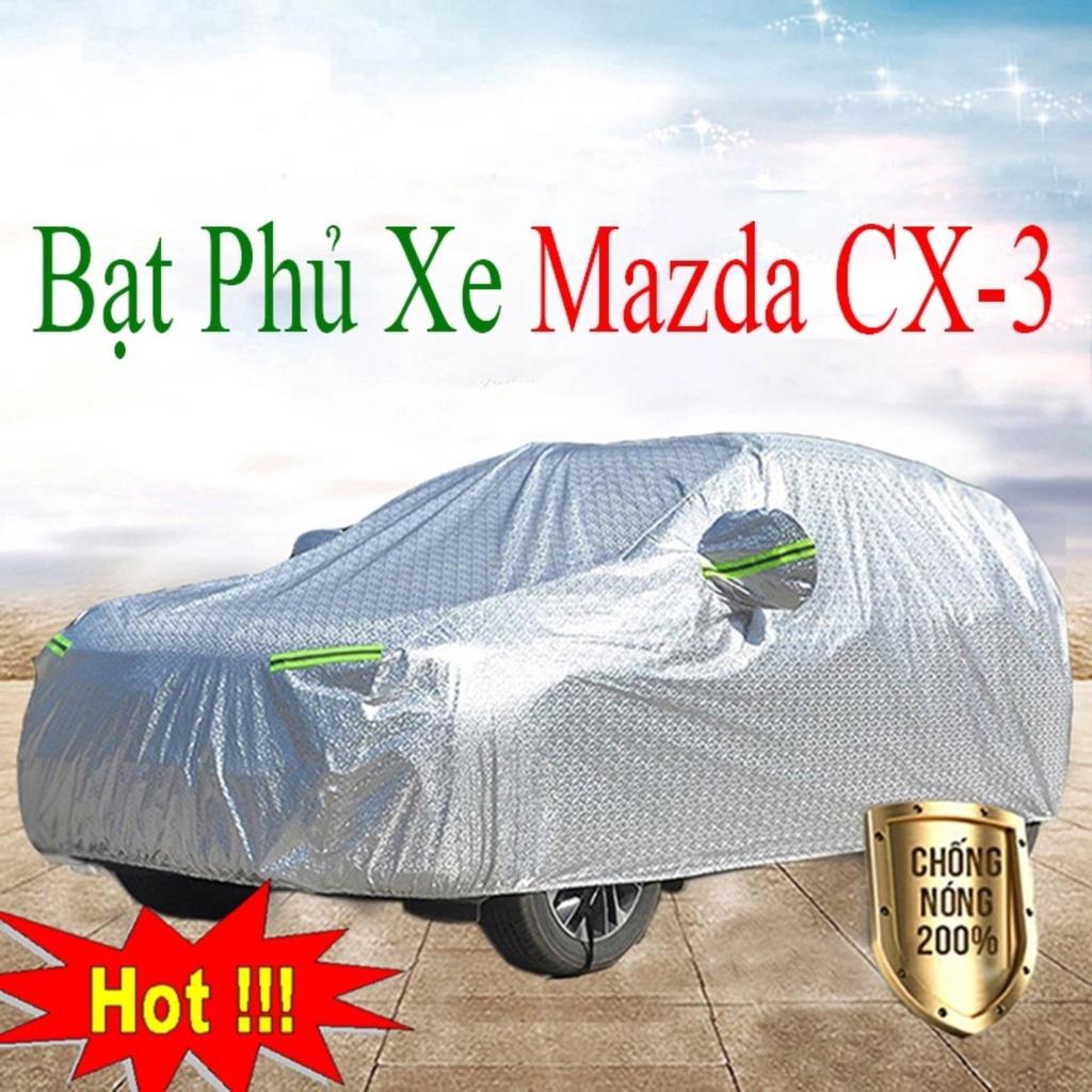 Bạt Phủ Xe Ô Tô Mazda CX 3 - Bạt Phủ Ô Tô 5 Chỗ 3 Lớp Cao Cấp Chống Mưa, Chống Nắng, Chống Cháy Loại 1