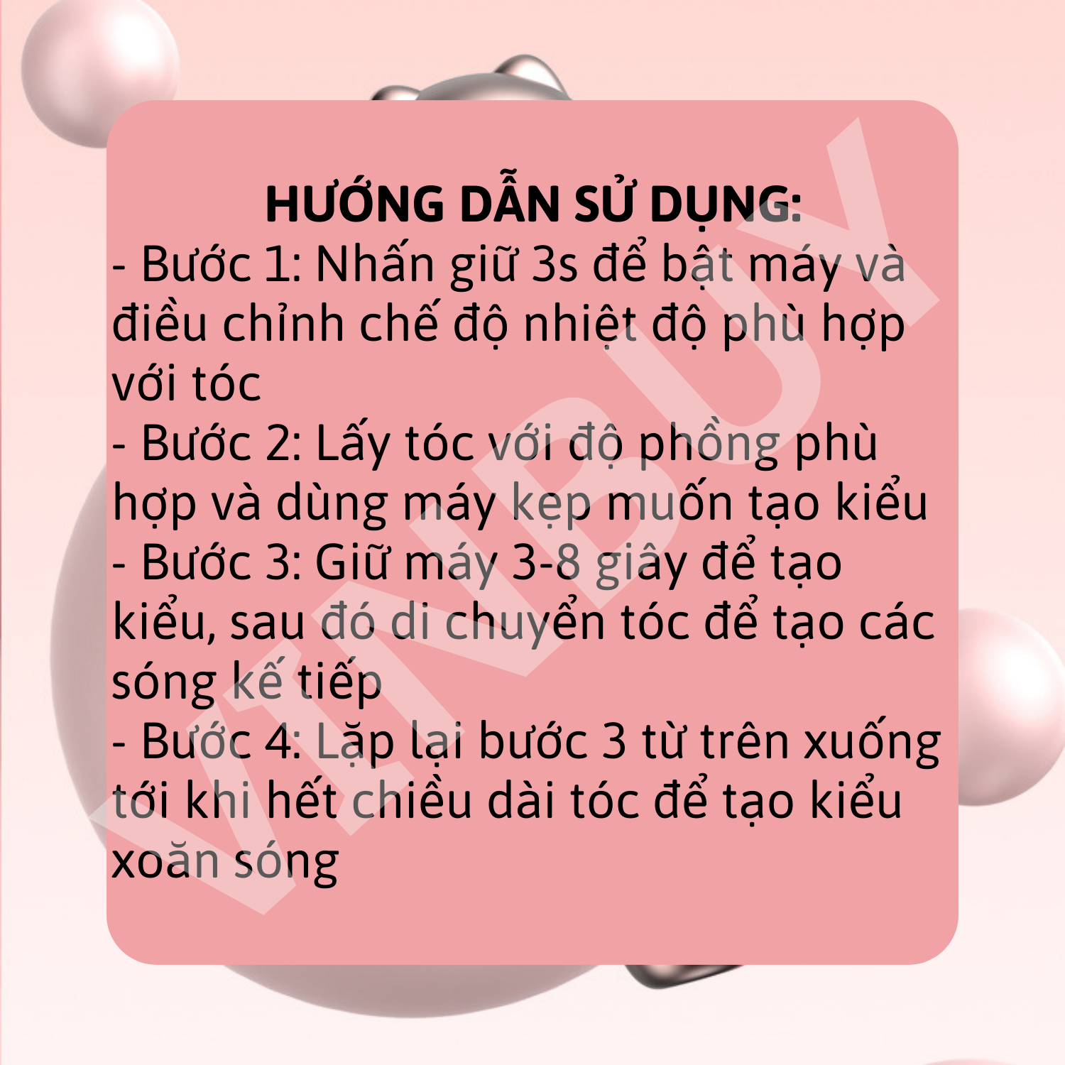 Máy Uốn Tóc Tai Mèo Đường Kính Uốn 32mm, Làm Tóc Tiện Lợi Nhanh Chóng, Dễ Dàng Thay Đổi Phong Cách - Hàng Chính Hãng