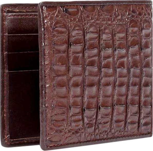 Ví Nam Da Cá Sấu Nguyên Con Huy Hoàng HT2205 (12.5 x 10 cm) - Nâu Đỏ