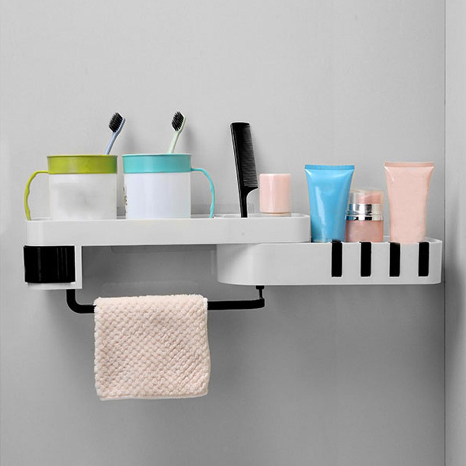 Bathroom Corner Shelf No Drilling Wall-mounted Storage Rack Holder Cabinets 2 Tier Bathtub Bath Shower Caddy Basket