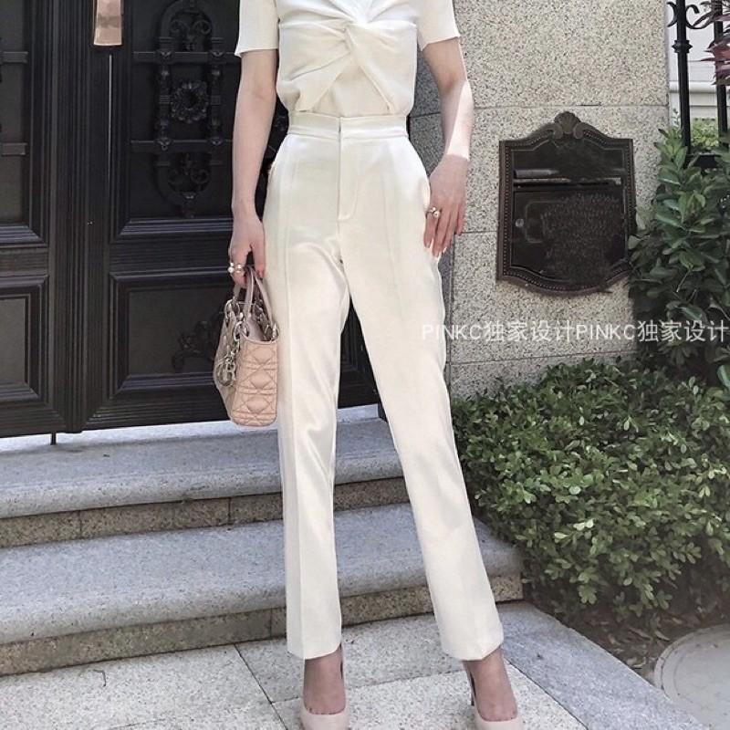 Quần tây lụa ống côn