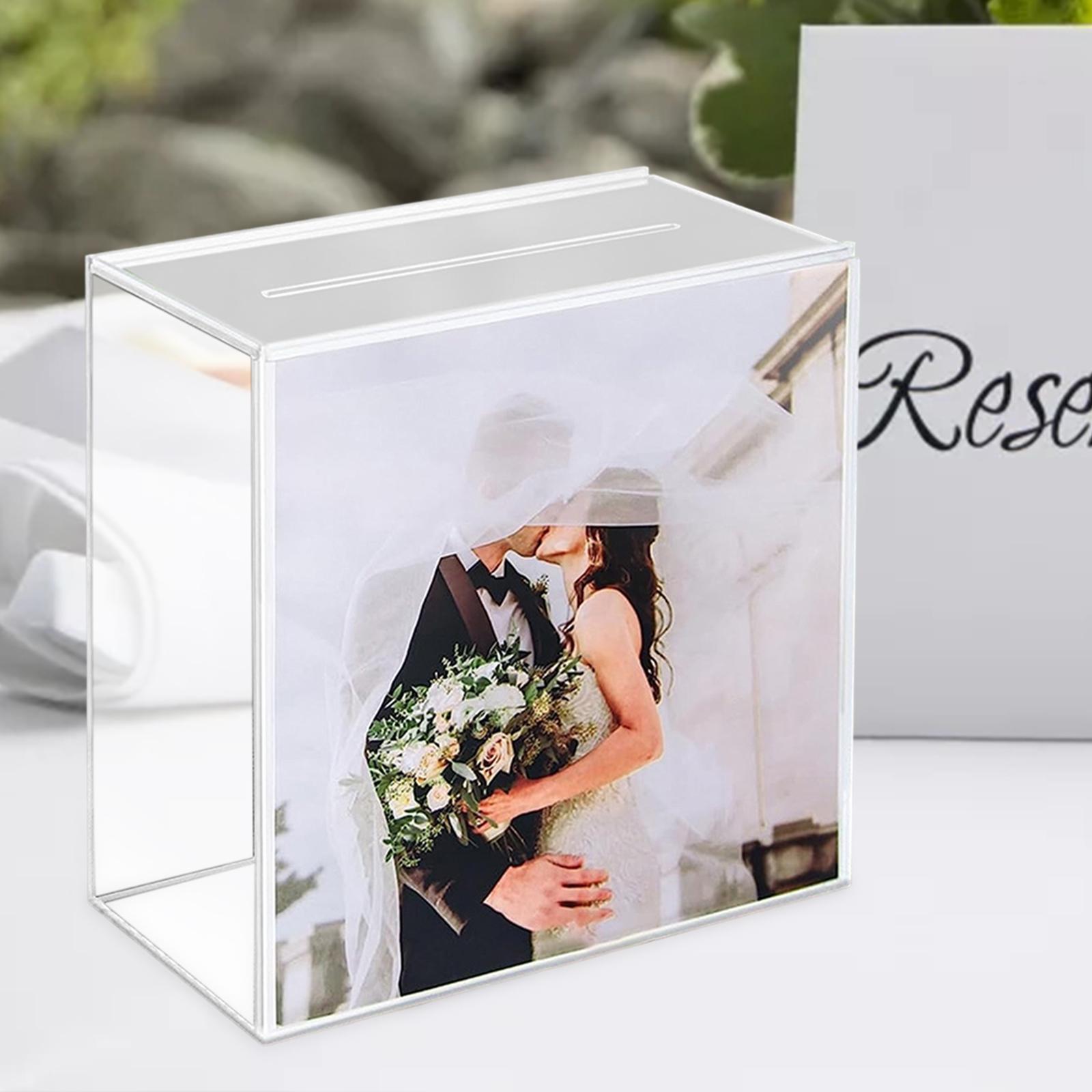 Wedding Cards Box, Wedding Cards Holder, Acrylic Clear Envelope Card Box, Post Gift Box Holder with slot Table Centerpiece