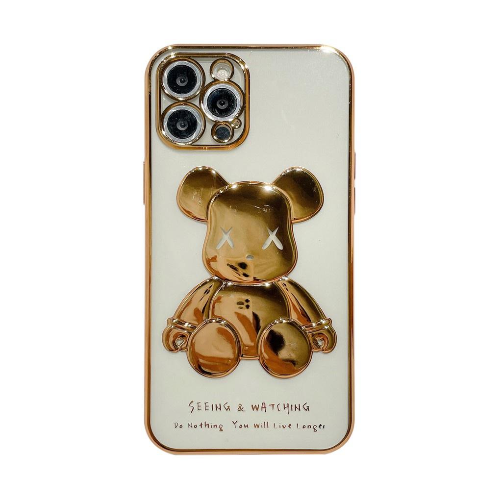 Ốp lưng in nổi hình gấu Bearbrick 3D cho iPhone 6Plus, 7Plus, Xsmax, 11Promax, 12Promax, 13Promax