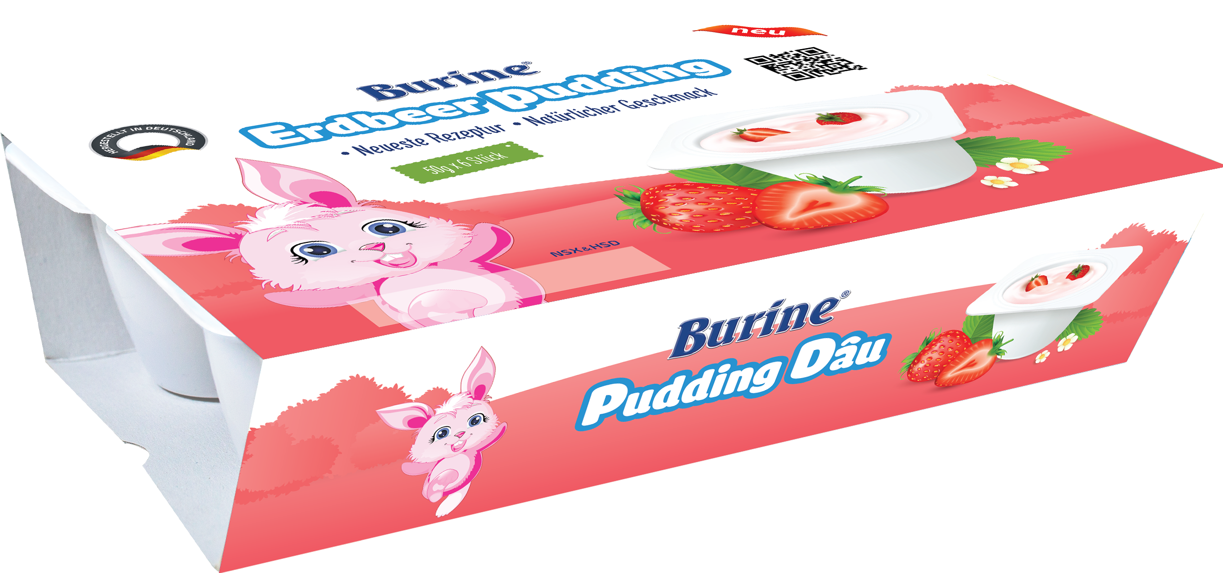 Pudding Ăn Dặm Burine Vị Dâu Dành Cho Bé Từ 6 Tháng Tuổi, Giúp Cung Cấp Vitamin, Dưỡng Chất, Bổ Sung Năng Lượng