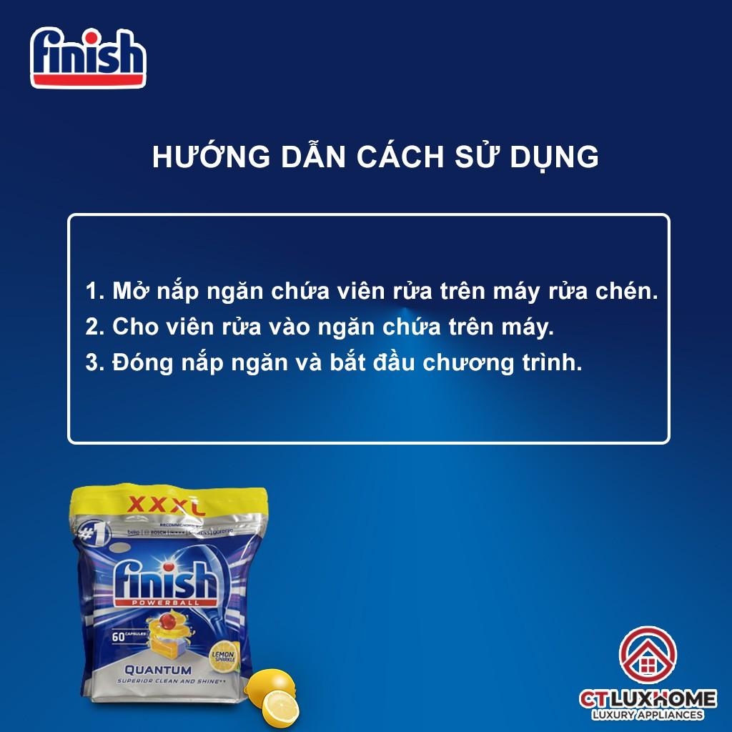 Viên rửa chén bát Finish Quantum 60 viên - Hàng chính hãng [12 chức năng]