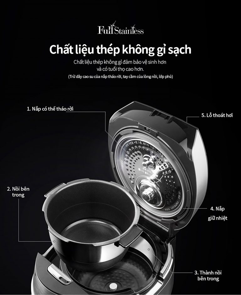 Nồi cơm điện tử áp suất kép cao tần Cuckoo 1.08L CRP-FHTR0609F - Áp suất kép, lòng nồi Xwall độc quyền, nhiều chức năng nấu ăn - Sản xuất tại Hàn Quốc - Hàng chính hãng