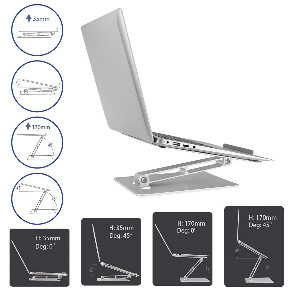 CP49 Giá đỡ nâng laptop stand nhôm một chân, chỉnh góc nghiêng và hỗ trợ tản nhiệt máy tính xách tay một chân