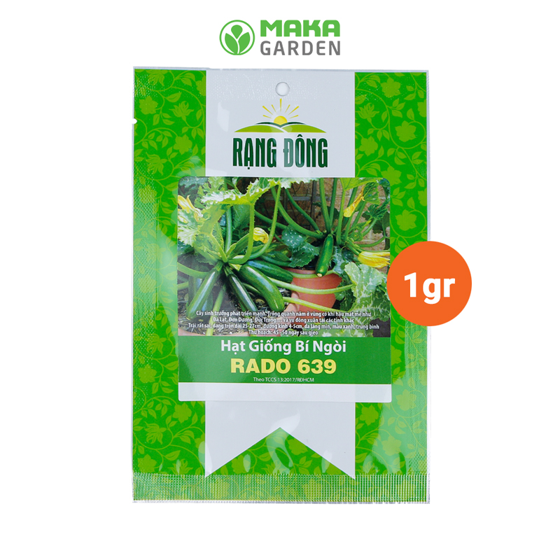 Hạt giống Bí Ngòi Xanh Rado 639- Gói 1Gr - Dễ Chăm Sóc, Trồng Quanh Năm