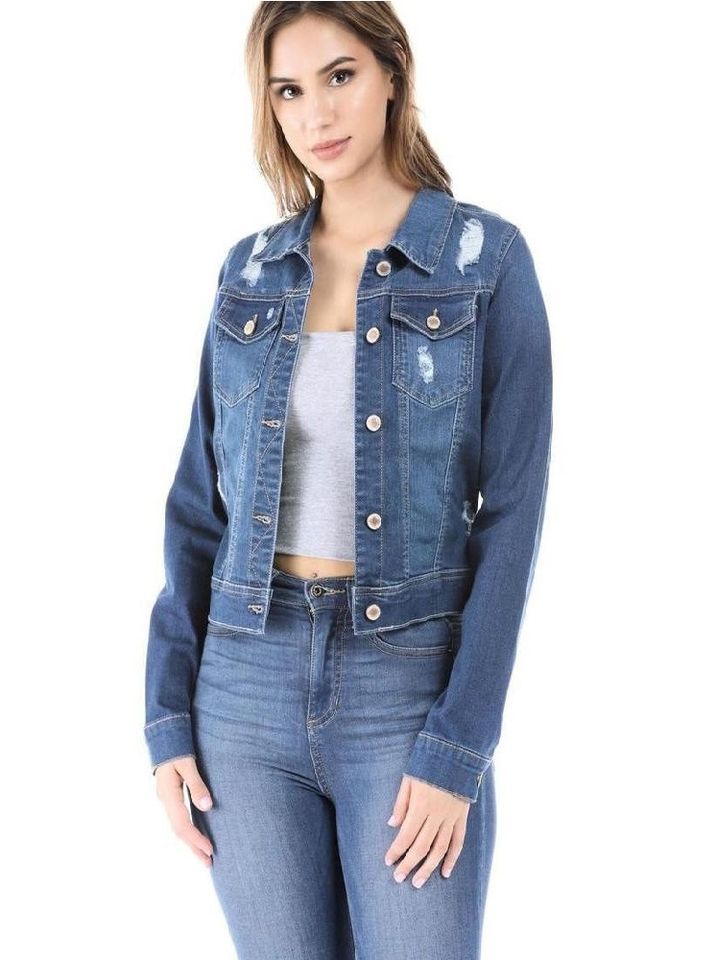 Khoác jeans Cropped denim jacket W/x Jeans dành cho chị em