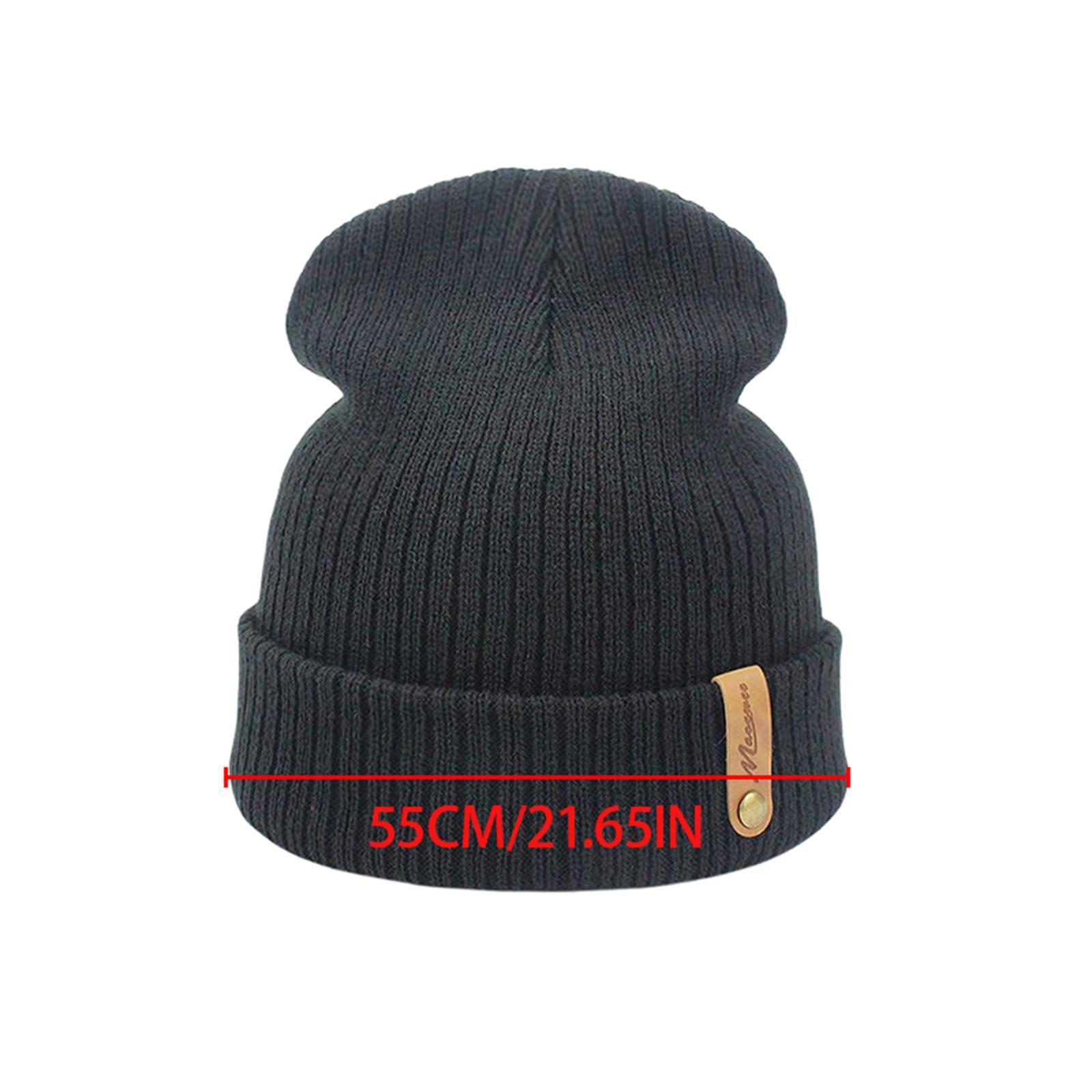 Winter Beanie Hat Slouchy Baggy Beanie Warm Thermal for Ski Black