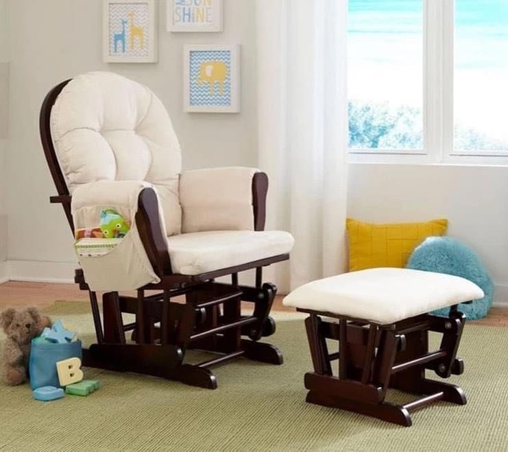 Ghế lắc thư giãn Rocking chair Juno Sofa Màu Nâu Nệm Kem