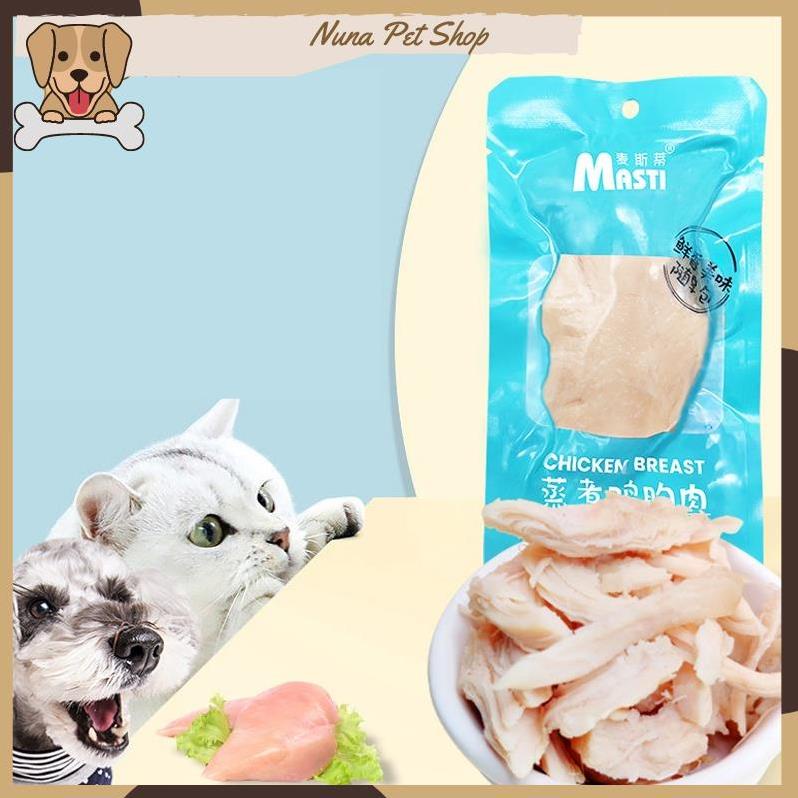 Ức gà hấp ăn liền cho chó mèo - Ức gà Pet Snack, Real Chicken, Masti cho thú cưng (40g)