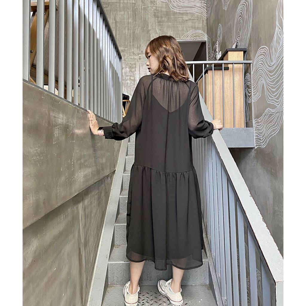 BLACKCAT SET- SET ĐẦM YẾM RỜI VOAN XỐP