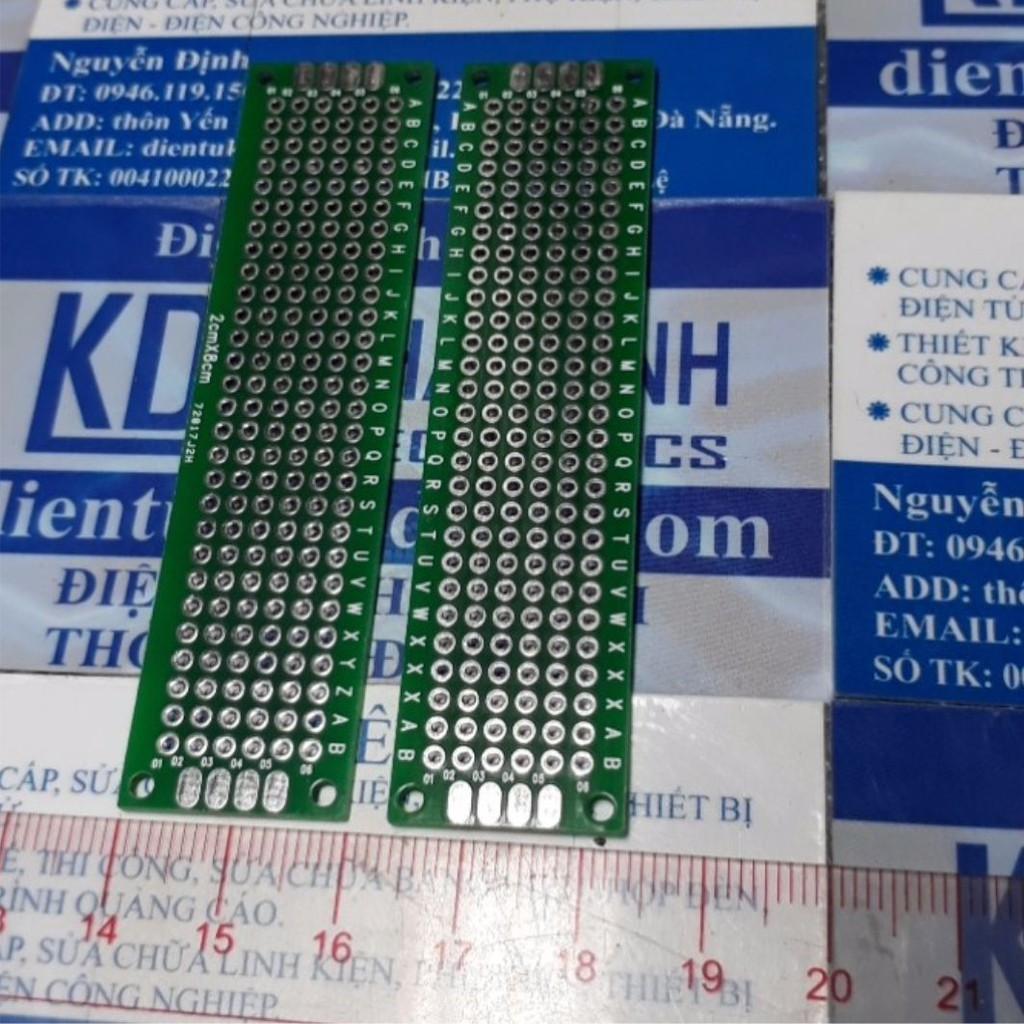 5 cái test board PCB xanh 2 mặt 1.6mm 2*8cm kde3280