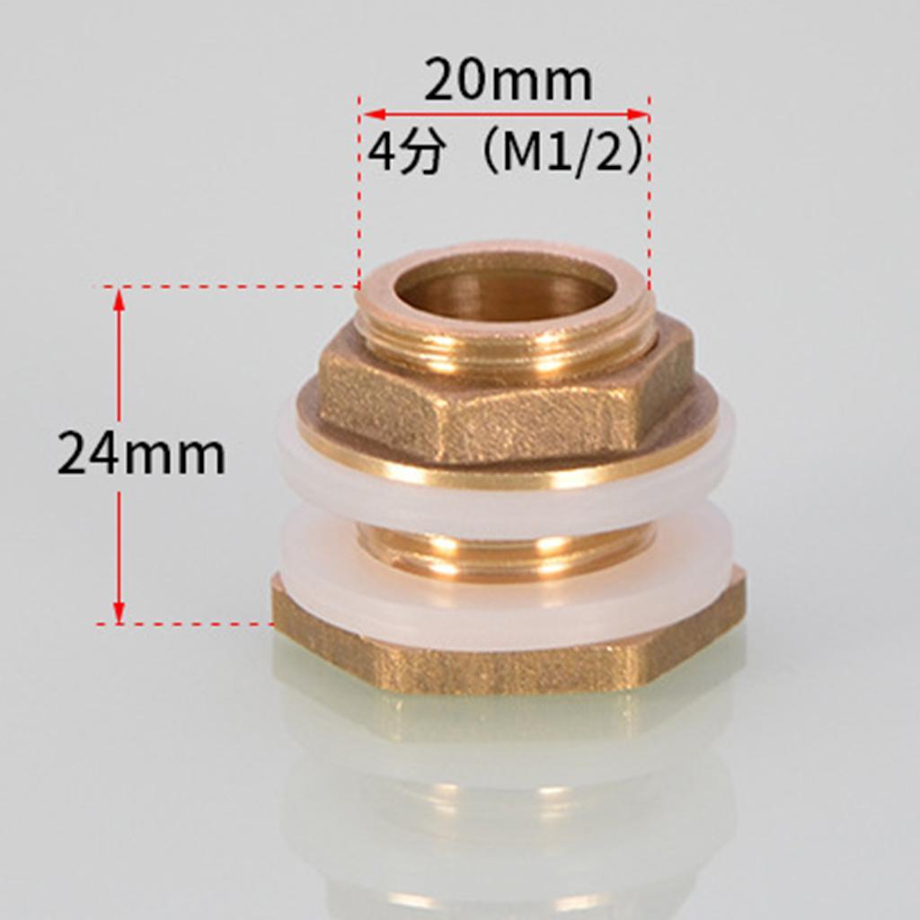 Brass Water Tank Connector Bulkhead Fitting with Rubber