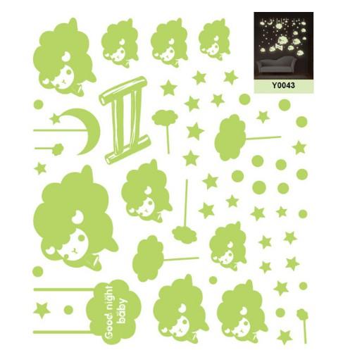 Decal trang trí tường - Cừu Con Đáng yêu - DẠ QUANG