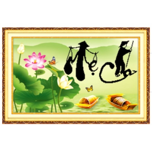 Tranh đính đá Cha Mẹ  chưa đính