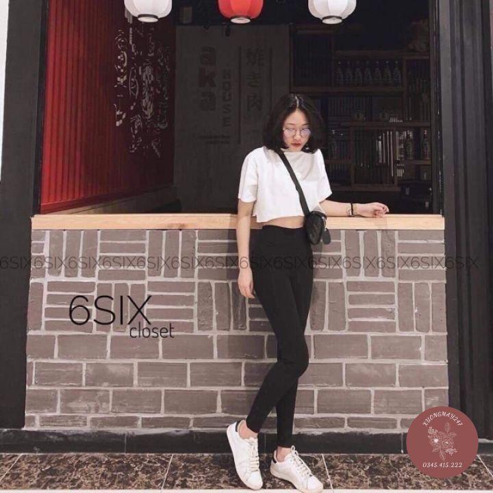 Quần Legging Nữ Quần Legging Cạp Cao Chất Cotton Co Giãn 4 Chiều