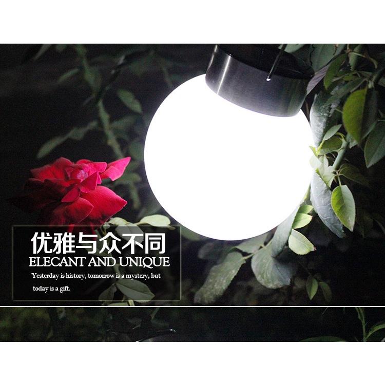 Đèn LED treo trang trí sân vườn hình cầu bằng thép không gỉ chống nước chạy năng lượng mặt trời