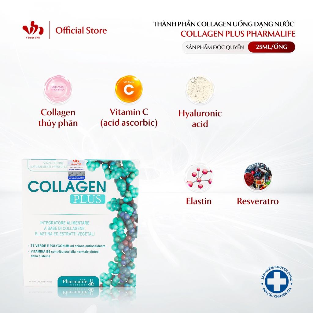 Collagen Uống Dạng Nước Collagen Plus PHARMALIFE Giúp Da Căng Bóng, Tươi Trẻ, Ngăn Ngừa Lão Hóa Hộp 10 Ống