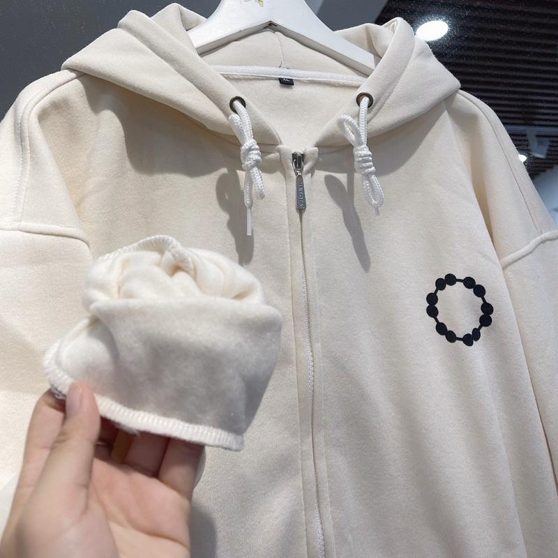 Áo hoodie nỉ CELL màu kem unisex ảnh thật SSSTore