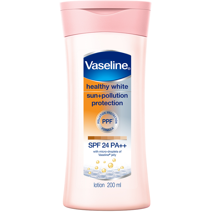 Sữa Dưỡng Thể 200Ml Vaseline Dưỡng Ẩm Sáng Da Chống Nắng Spf24Pa++ Sun + Pollution Protection Bảo Vệ Da Tới 4H Với Spf 24 Pa++