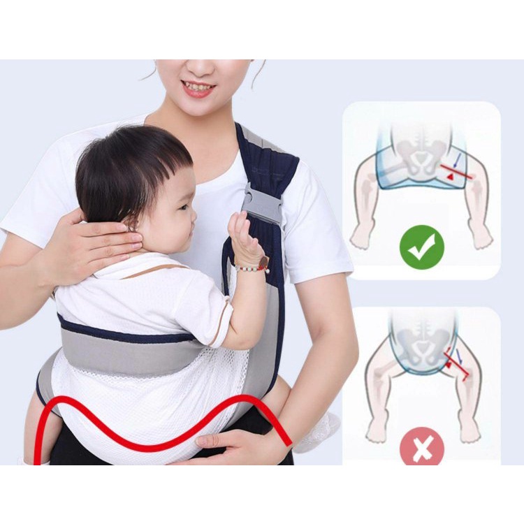 Địu Cho Bé Dạng Lưới Siêu Thoáng Khí An Toàn Tiện Lợi Cho Bé