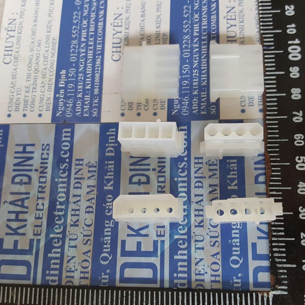 5 BỘ RỜI ĐẦU NHỰA ĐỰC, CÁI, LÕI SẮT ĐỰC, CÁI ĐẦU NỐI, HEADER nguồn TRONG CPU 5.08mm 4P kde4091