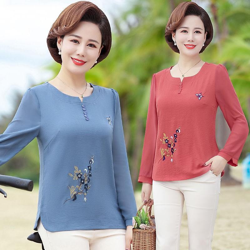 Áo Thun Nữ Trung Niên Dài Tay Thanh Lịch SM09 - Hàng Quảng Châu Cao Cấp