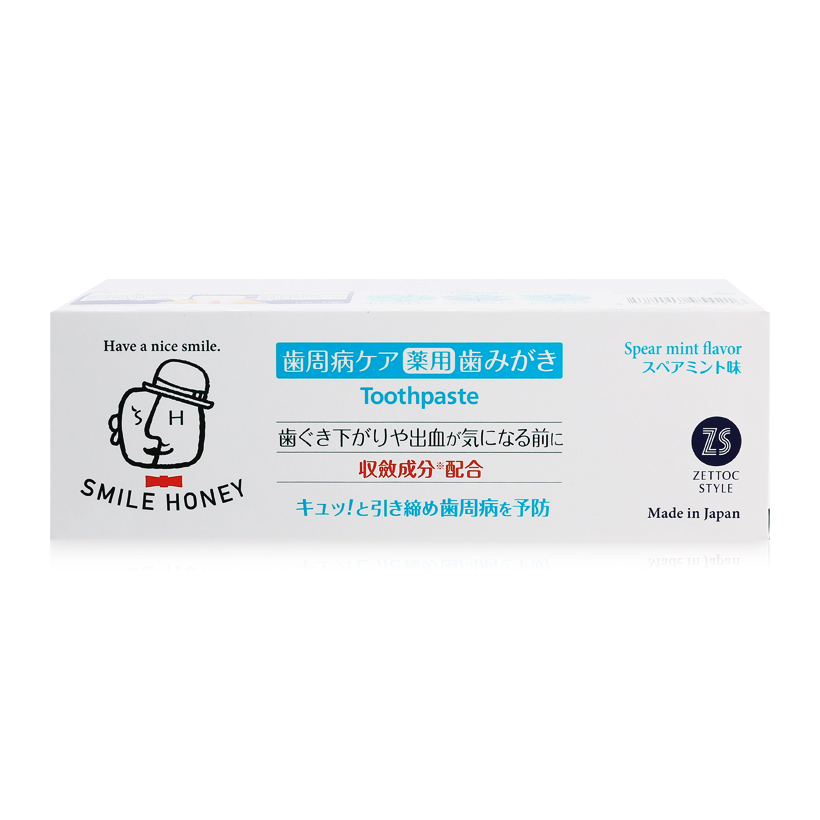 Kem đánh răng vị bạc hà Nippon Zettoc Smile Honey Spear Mint Flavor 120g