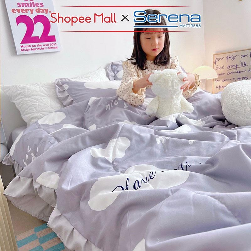 Vỏ Chăn Ga Gối Đệm 5 Món Đũi Bèo SERENA Cao Cấp Bộ Grap Drap Ra Gối Nệm Trải Bọc Giường Trần Bông Dễ Thương Chính Hãng