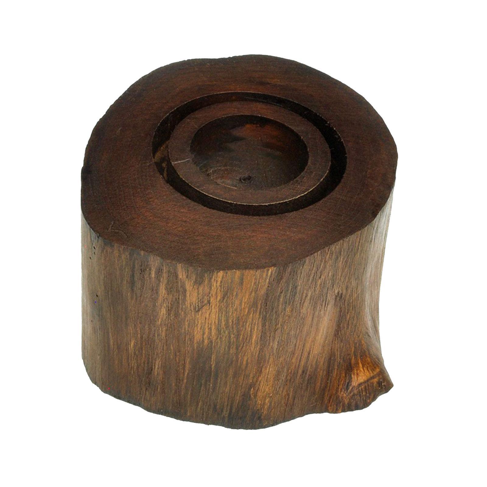 Wooden Candle Holder Candlestick Ornament Retro Style Tea Light Holders
