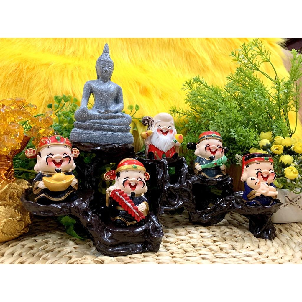 Tượng Phật Thích Ca cùng Ngũ Lộ Thần Tài Tọa Đế 6 chân