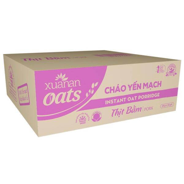 Thùng 30 Gói Cháo Yến Mạch Thịt Heo Bằm Xuân An 40G