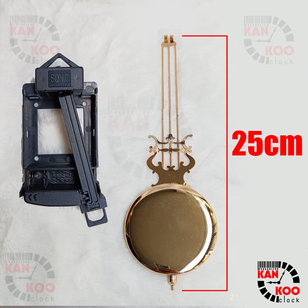 Cây lắc dao động xi vàng 32cm, dùng cho đồng hồ treo tường, đồng hồ gỗ, gỗ lũa