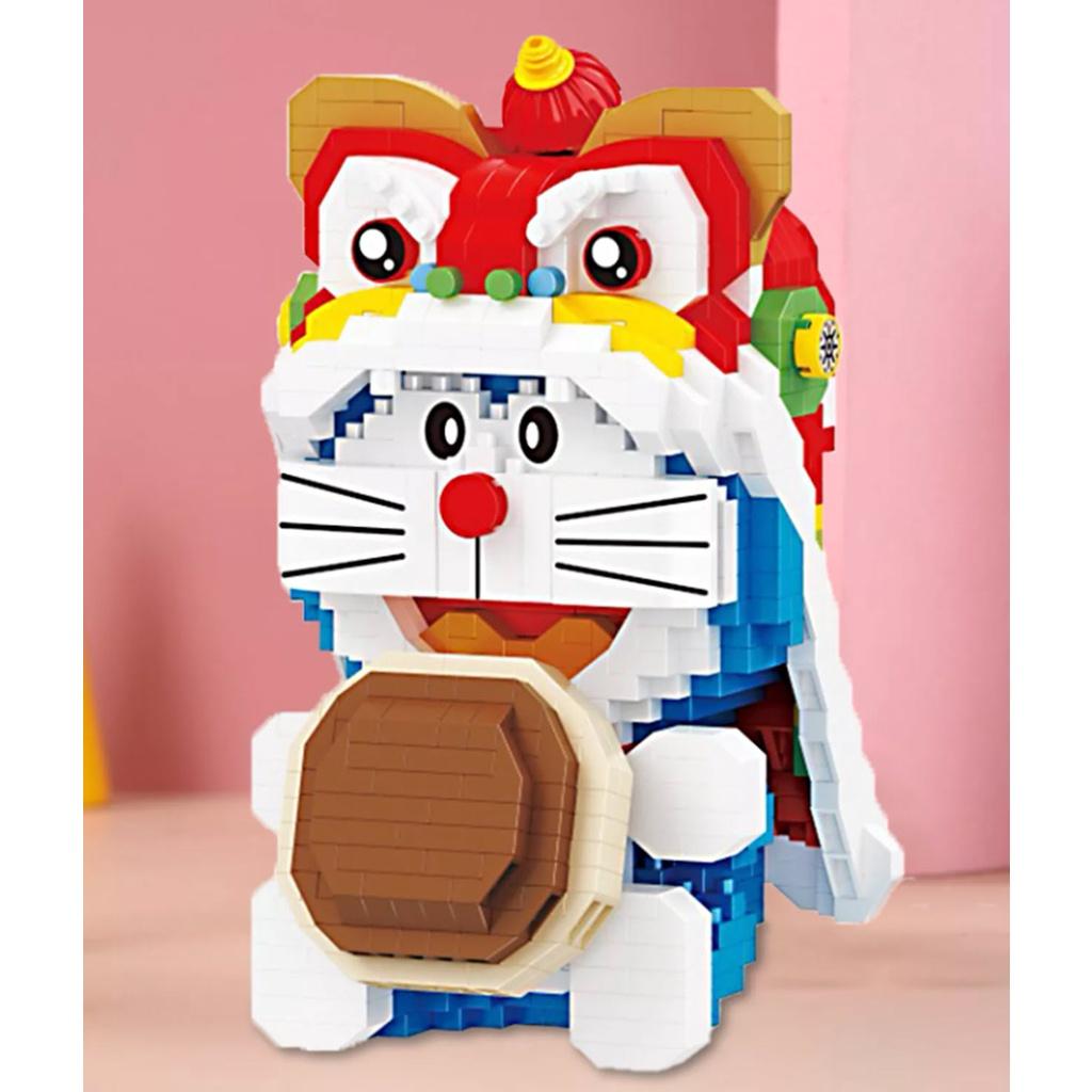 Đồ chơi trẻ em chú mèo Doraemon múa lân dễ thương cho dịp Tết 2023