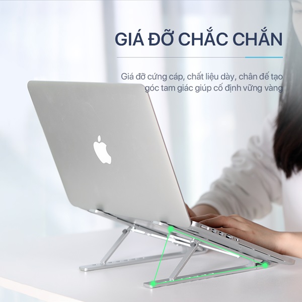 Giá đỡ đa năng dễ dàng gấp gọn hợp kim nhôm cao cấp phù hợp nhiều dòng Laptop, Macbook chính hãng KAKU - Hàng Chính Hãng